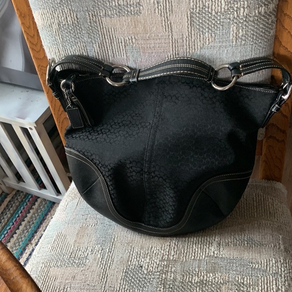 Coach Canvas With Leather Trim Hobo Bag #1461 - Picture 9 of 9
